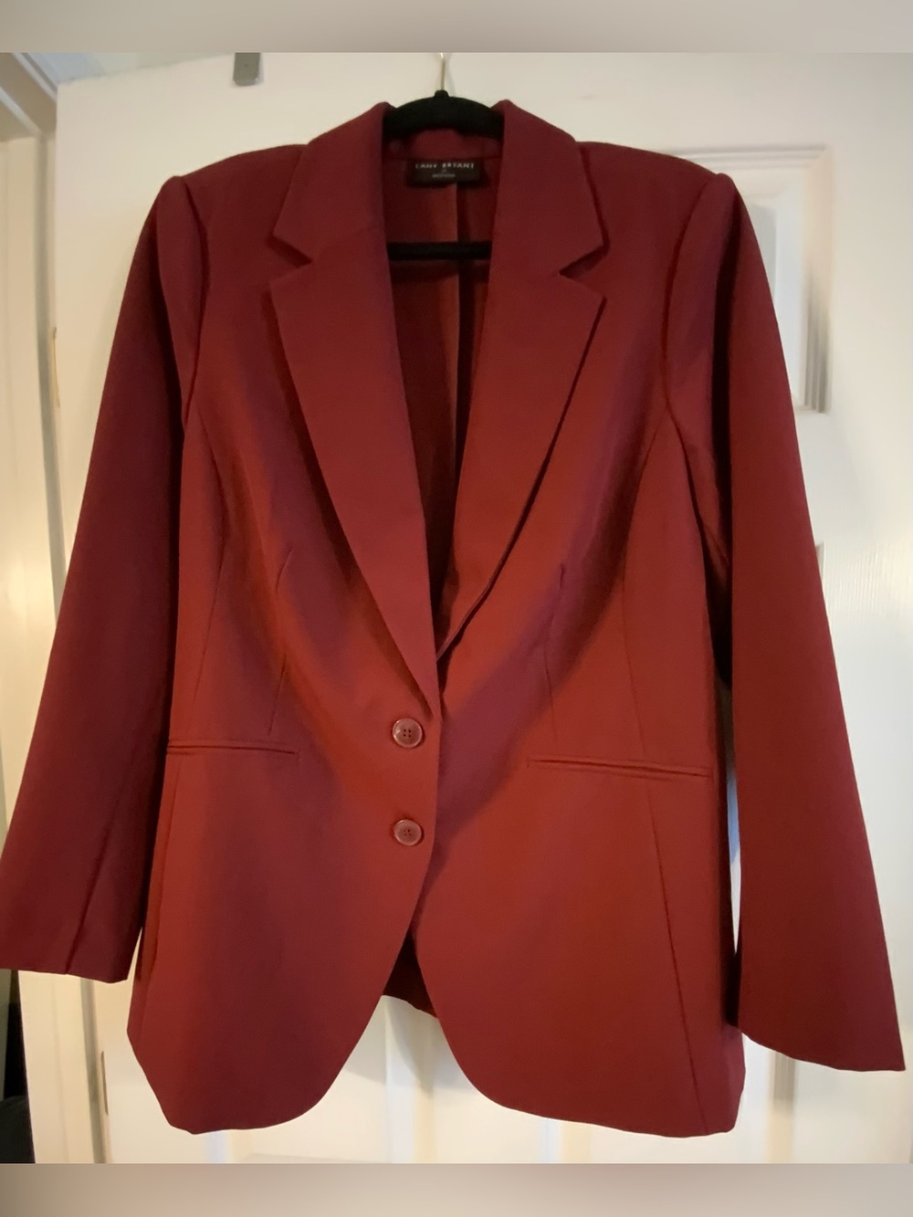 Lane Bryant Burgundy/Deep Red Button-Front Blazer Suit Jacket Pockets Plus Sz 14